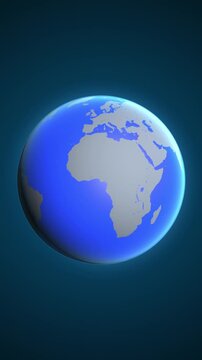 The animation shows a graphic representation of the earth and highlights the location and map of Lebanon colored red in vertical format.