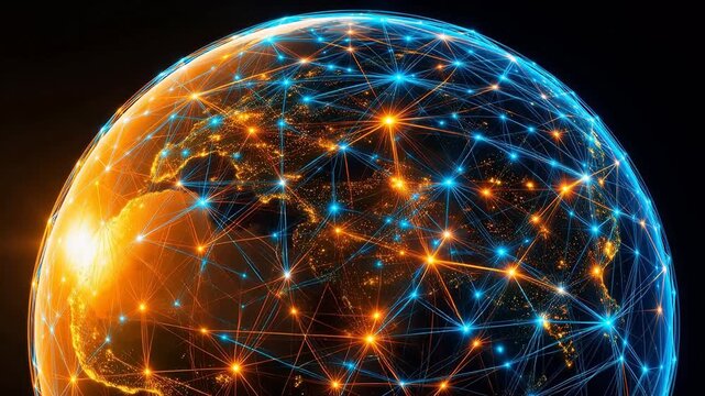 Globe with network connections