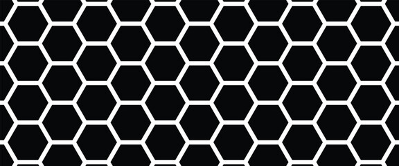 Vector Honeycomb structure. Black and white honeycomb design are used for geometric flooring, wall coverings, and decoration. © Snap Smith