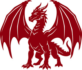 Fototapeta premium Heraldic Dragon Warrior Fantasy