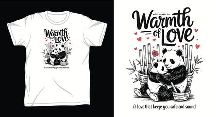 Warmth of love, a cute panda family t-shirt design, a love that keeps you safe and sound © T-shirt Hub