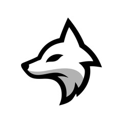 Logotipo con dibujo sencillo con líneas de la cabeza de un zorro vista de perfil  © teracreonte
