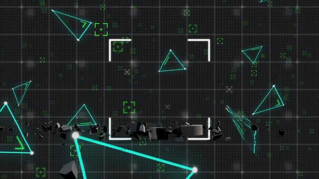 Animation of white frame over shapes