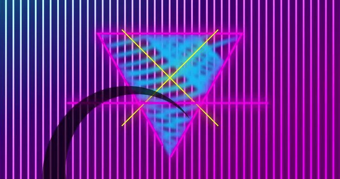 Animation of colorful glowing and white envelope background