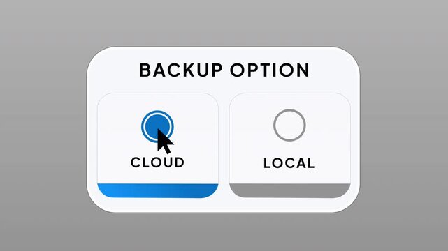 Cloud Data Backup Option Selection Animation