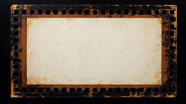 Rusty film strip frame with blank center