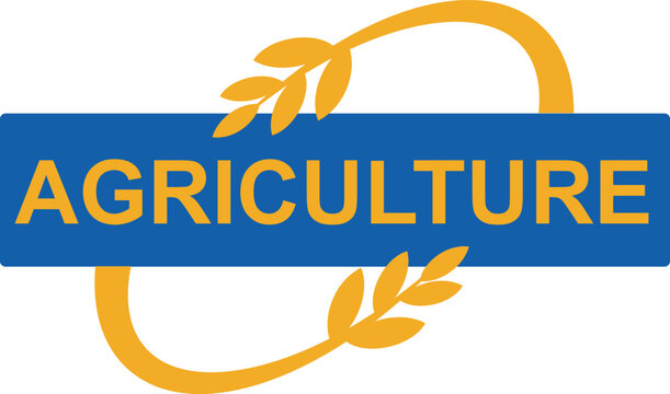 Circular wheat stems logo with editable agriculture text for branding