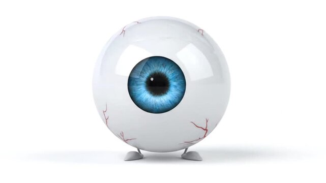 A clean artificial eye model in a minimal environment, highlighting design, medical innovation, and futuristic aesthetics.