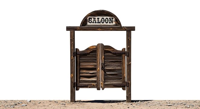 Western saloon entrance with transparent background