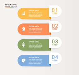 Fototapeta premium 4 Step Workflow Modern Infographic Template Banner Background