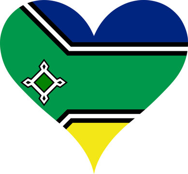 Amapa Heart Shape Flag Vector Sign