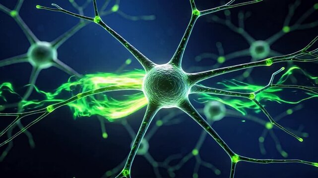 Neuron cell structure with axon and dendrites