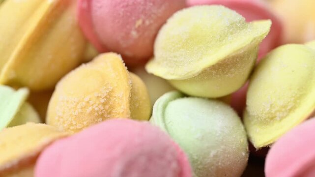 colorful frozen mini dumplings