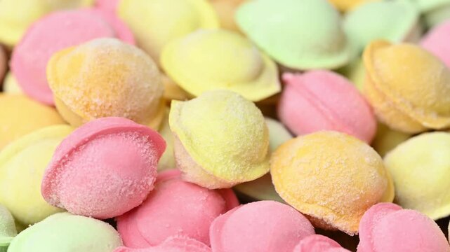 colorful frozen mini dumplings