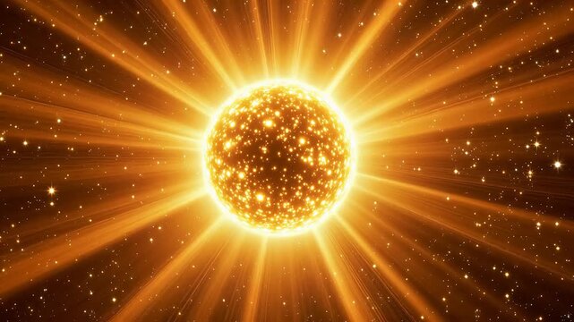 Glowing sphere with radiating light