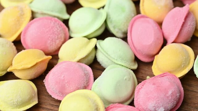 colorful frozen mini dumplings