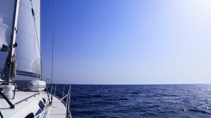 Fototapeta premium Sailing in Adriatic Sea. Summer adventure in Croatia.