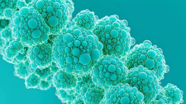 Cluster of bluegreen cellular structures