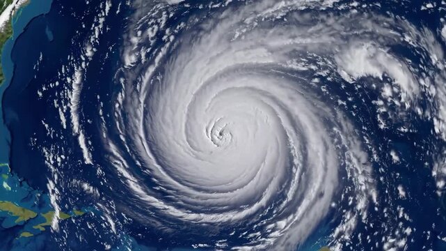 Hurricane Over Atlantic. Meteorologists Observe Storm Structure And Issue Warnings Accordingly. Highresolution Imagery Reveals Storm Dynamics And Climate Change Effects In Weather Patterns