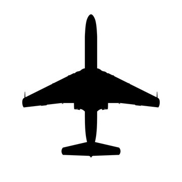 De Havilland Comet World's First Jet Airliner Plan View Silhouette Black Isolated White