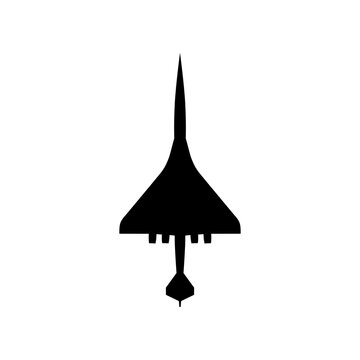 Boeing 2707 American SST Supersonic Airliner Concept Plan View Silhouette Black Isolated White