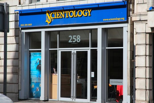 MANCHESTER, UK - APRIL 23, 2013: Church of Scientology in Manchester, UK. Scientology is considered controversial and is banned in several countries..