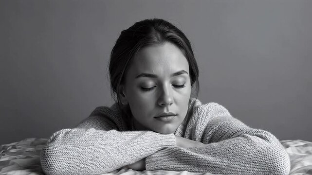 Woman resting with closed eyes