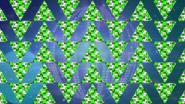 Digital animation explores color, pattern, and movement with dynamic shapes.