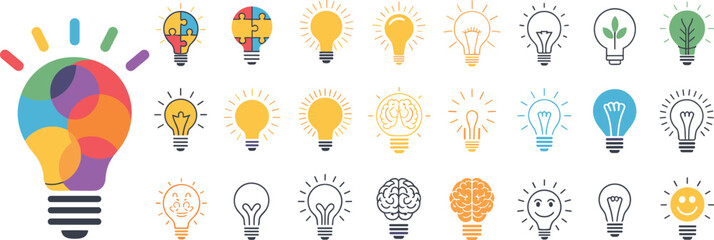 Illumination of Innovation: A collection of various light bulb designs that represent the spark of creativity and ingenuity, offering a visual metaphor for the ideas and innovation. © SINA