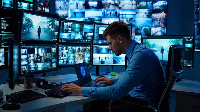 Surveillance operator at control center