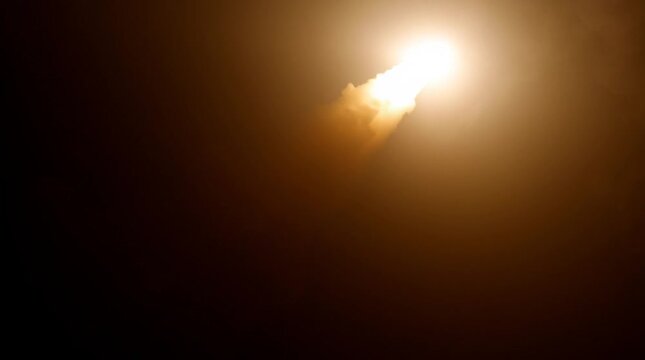 Long-range missile. National security. Intercontinental ballistic missile. Army exercises