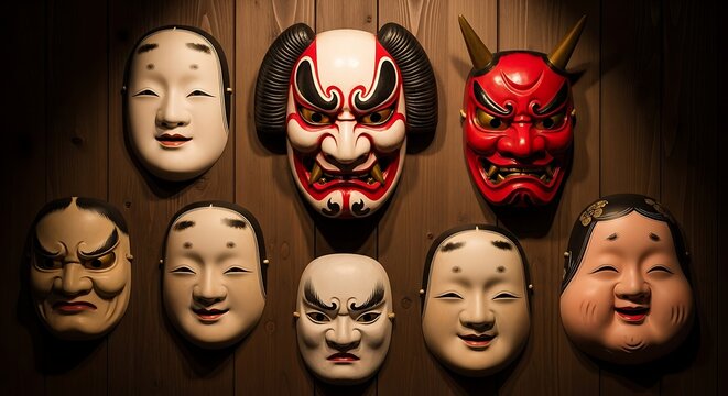 Japanese Masks - A Collection of Traditional Theatrical Art.
