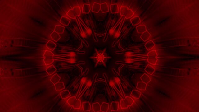 Red Kaleidoscope Tunnel Abstract Seamless 4K Background Loop