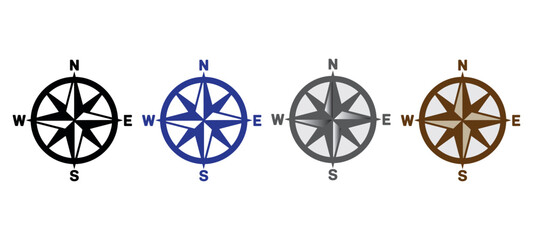 Fototapeta premium compass rose set with directional arrows and cardinal points on circular design