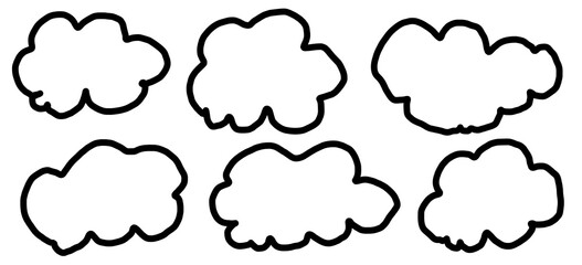 Fototapeta premium set of Hand drawn line cloud