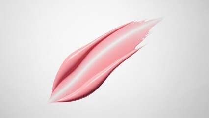 Fototapeta premium Pink cosmetic stroke, angled, glossy sheen, against soft gradient background