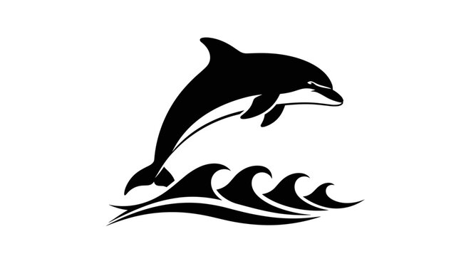 Black Dolphin Jumping Out Water 2.