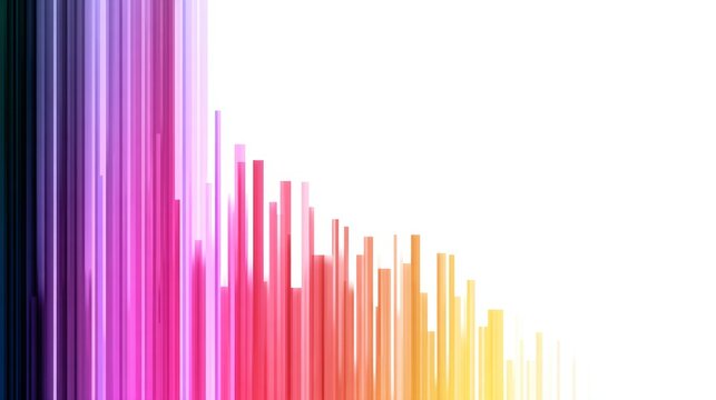 Vibrant vertical stripes in gradient rainbow colors on white background