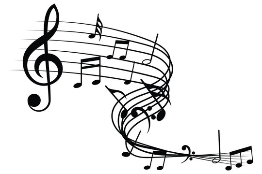 Music note. Set of Musical Notes and Clef Symbols. Simple Music Icon Vector Illustration. Music notes wave set, group musical notes abstract background. 