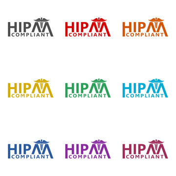 HIPAA Compliance  icon isolated on white background. Set icons colorful