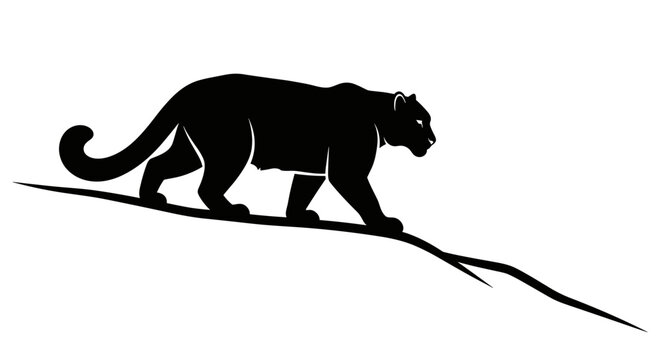 Black Panther Silhouette Walking 2.