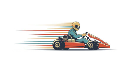 Man in racing kart wearing helmet. © RGN
