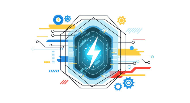 Electricity Bolt Energy Concept Symbol.