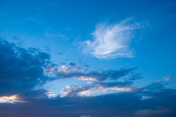 Obraz premium Abstract sunset and sunrise with clouds, Background.
