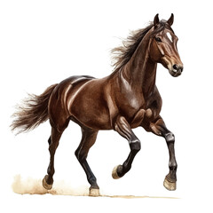 Fototapeta premium Horse, watercolor clipart vector, isolated on a white background.
