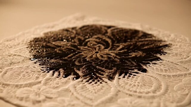 Lace Doily with Dark Center Decoration.