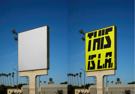 Real photo of Billboard Mockup in Los Angeles Area. PSD mockup.