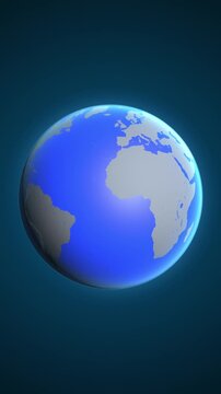 The animation shows a graphic representation of the earth and highlights the location and map of Malta colored red in vertical format.