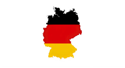 Fototapeta premium Germany map with flag colors black red yellow stripes transparent background