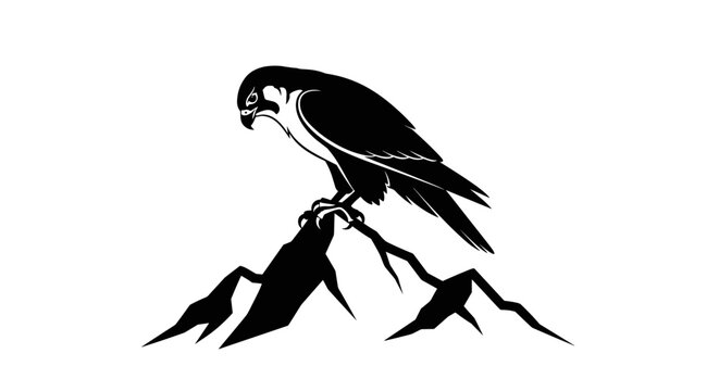 Black silhouette of a falcon 1.